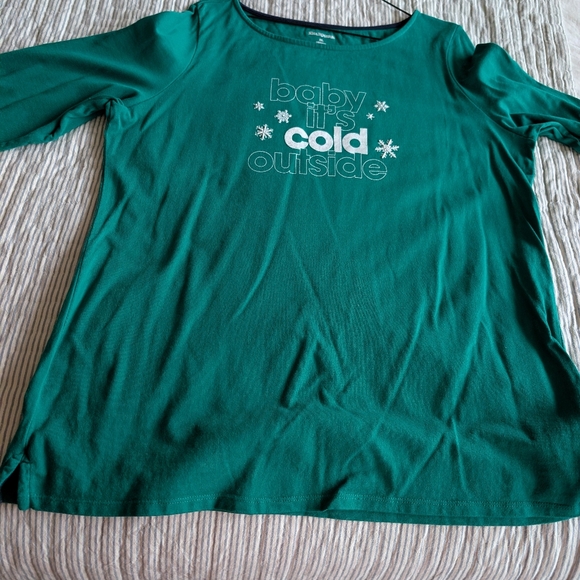 Green Baby It's Cold Outside Graphic Top XL Kim Rogers - Picture 8 of 8